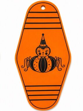 2/$25 Johanna Parker Inspired Pumpkin Spider Motel Keychain